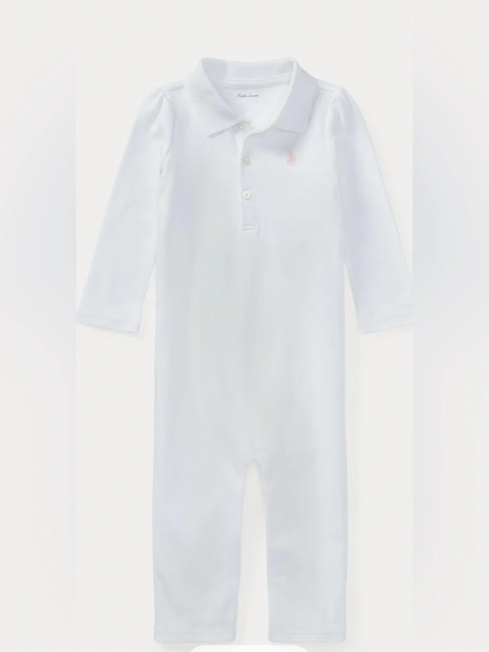 Ralph Lauren White Long-Sleeve Polo Coverall’s